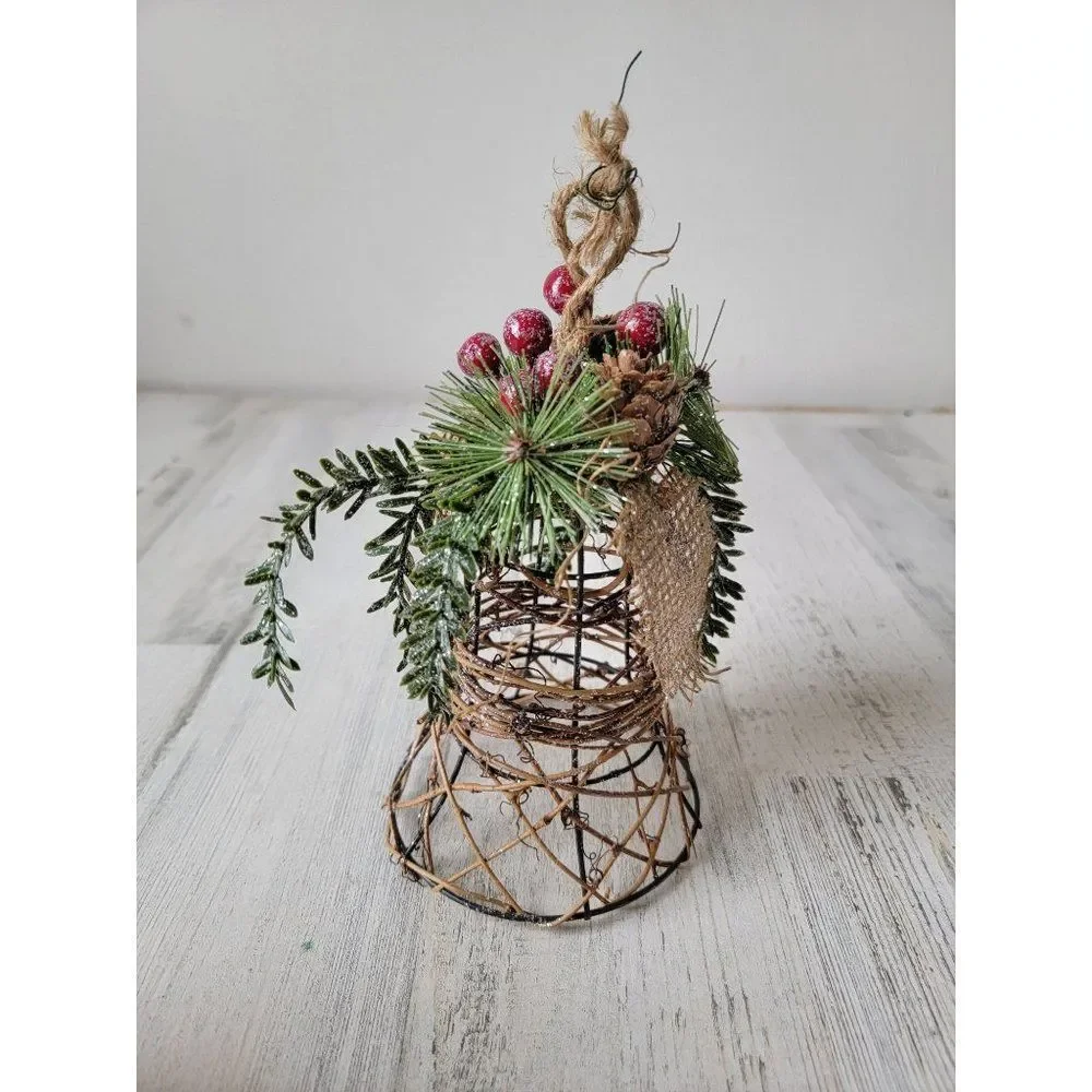 Glitter‎ mistletoe Pinecone branch wire Bell xmas